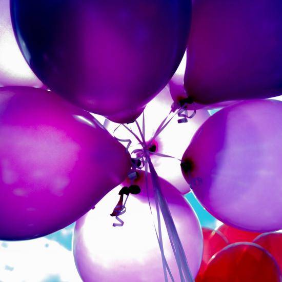 Group of purple balloons