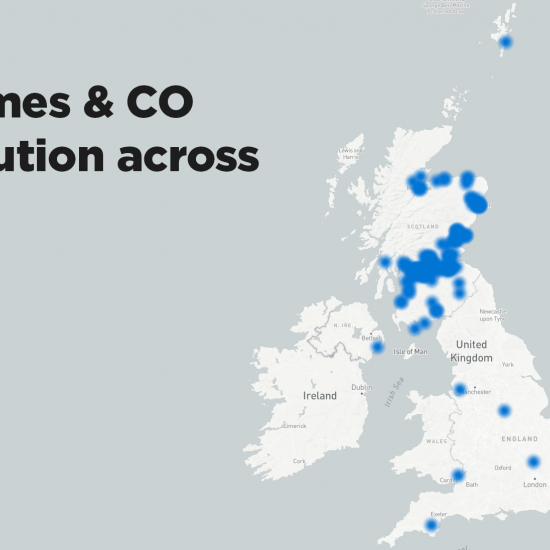 Ouctomes & CO Uk distribution map