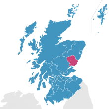Angus on map os Scotland