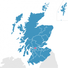 East Dunbartonshire on map of Scotland