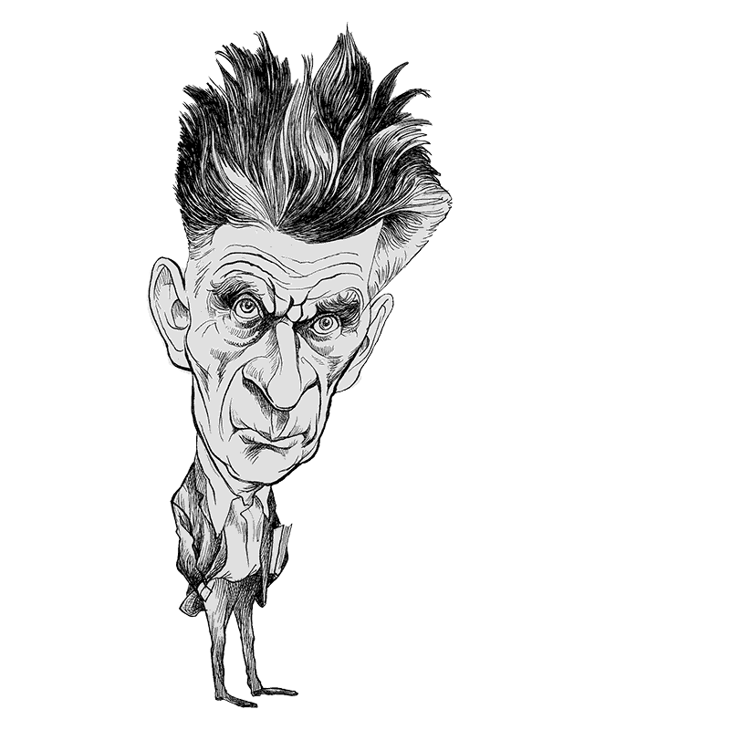 caricature of Samuel Beckett