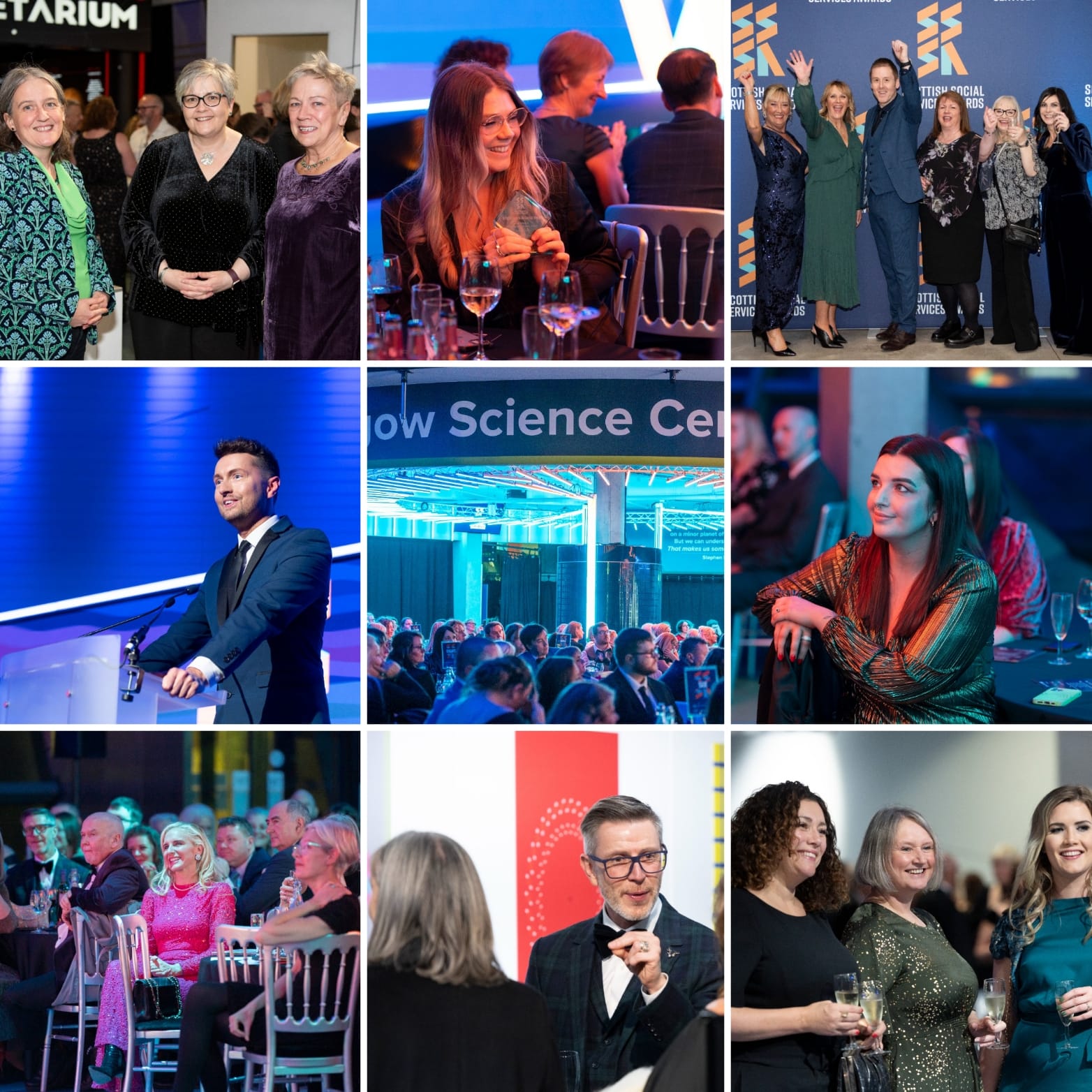 a collage of photos from the Scottish Social Services Awards