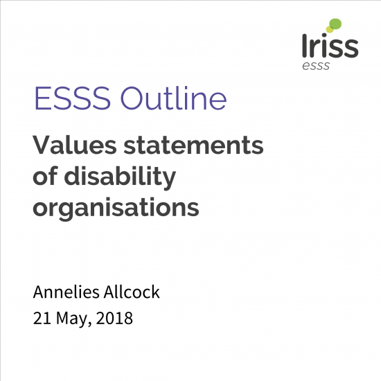 Values statements of disability organisations