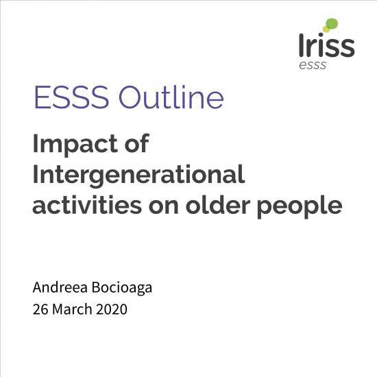 ESSS Outline: Impact of Intergenerational activities on older people