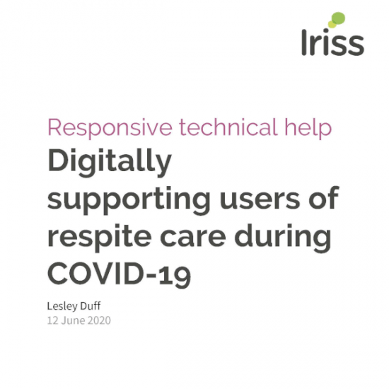 Digitally supporting users of respite care during COVID-19