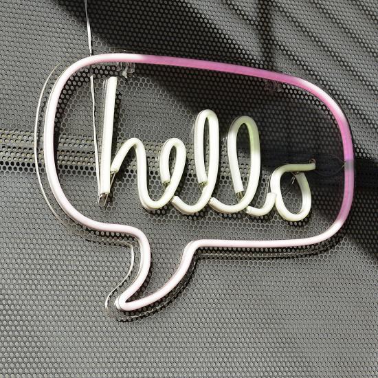The word 'hello' on a wall