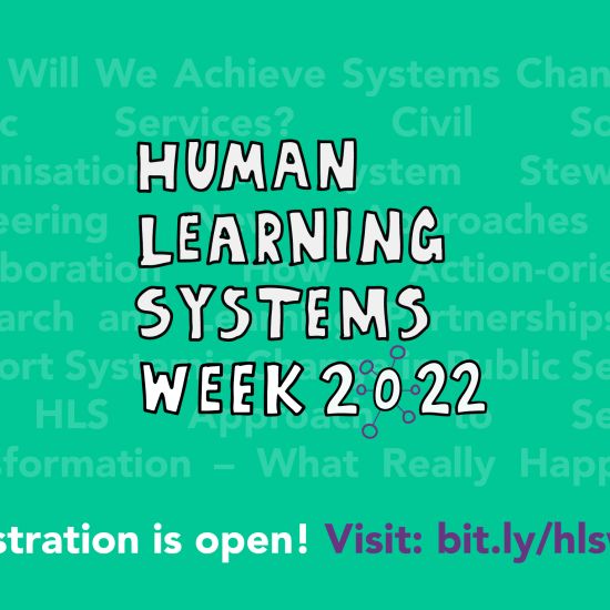 Green background with text: "Human Learning Systems Week 2022