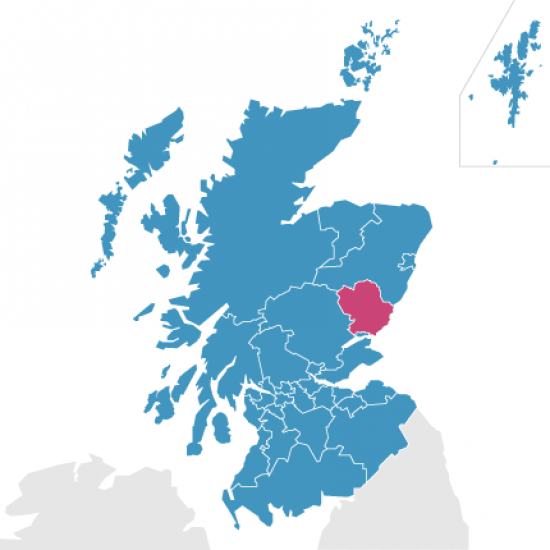 Angus on map os Scotland