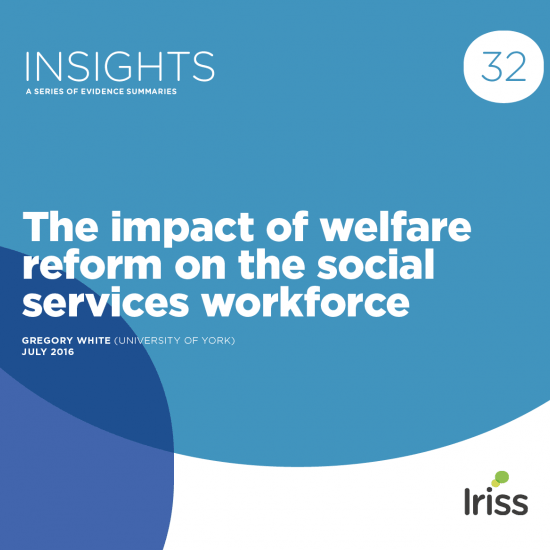 Cover with title: The impact of welfare reform on the social services workforce