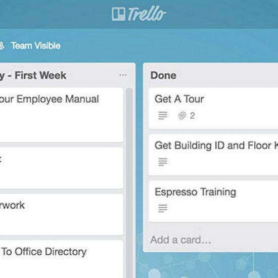 Trello dashboard