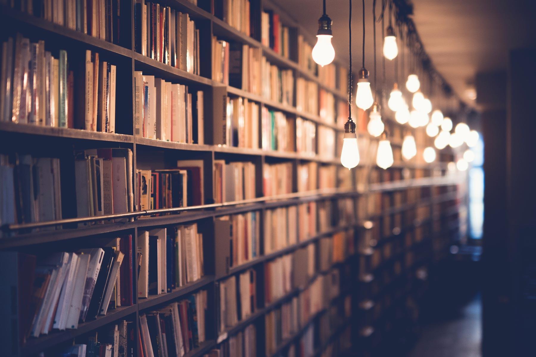 Library bookshelves