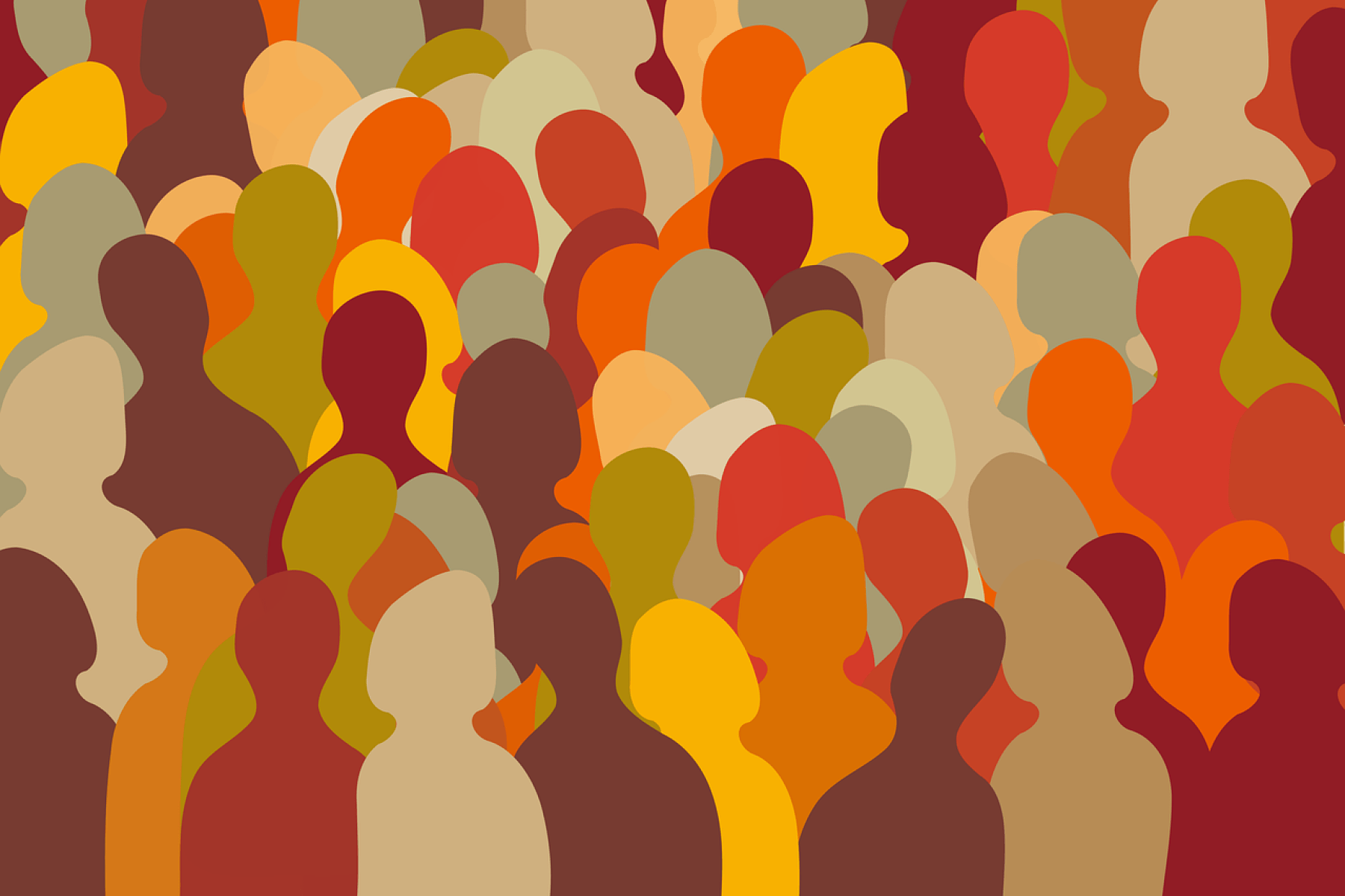 A group of people in different colors