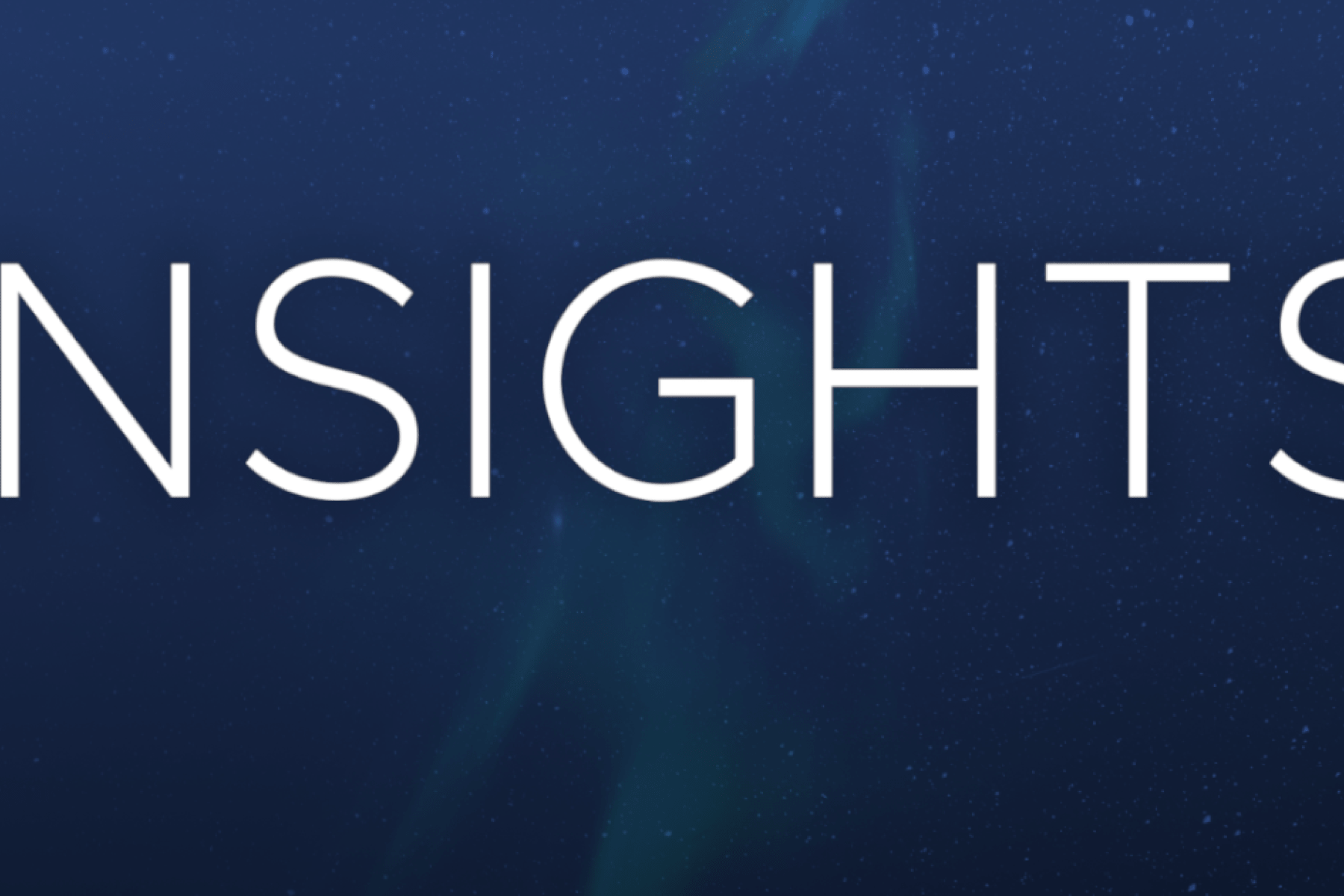 the text 'Insights' on a starry background