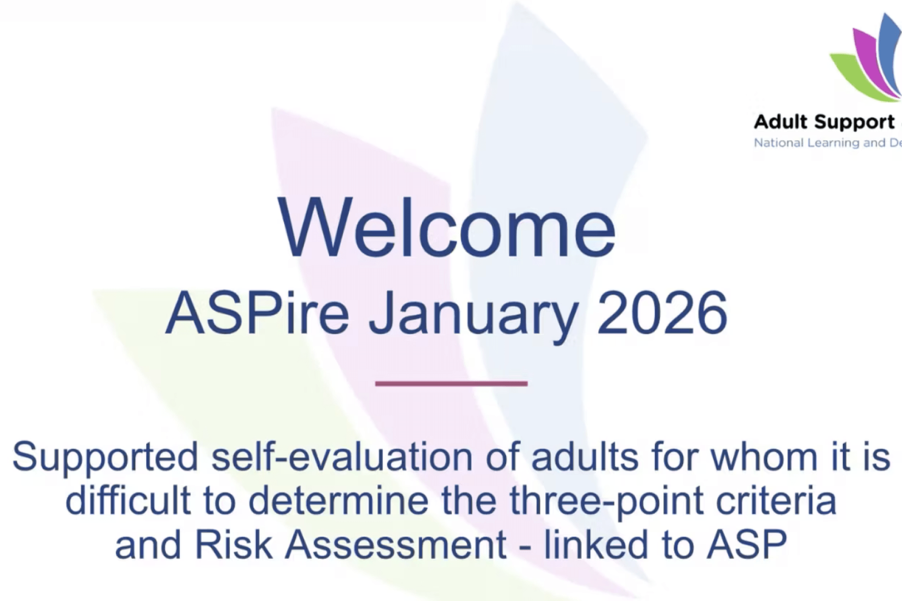 Opening slide of session