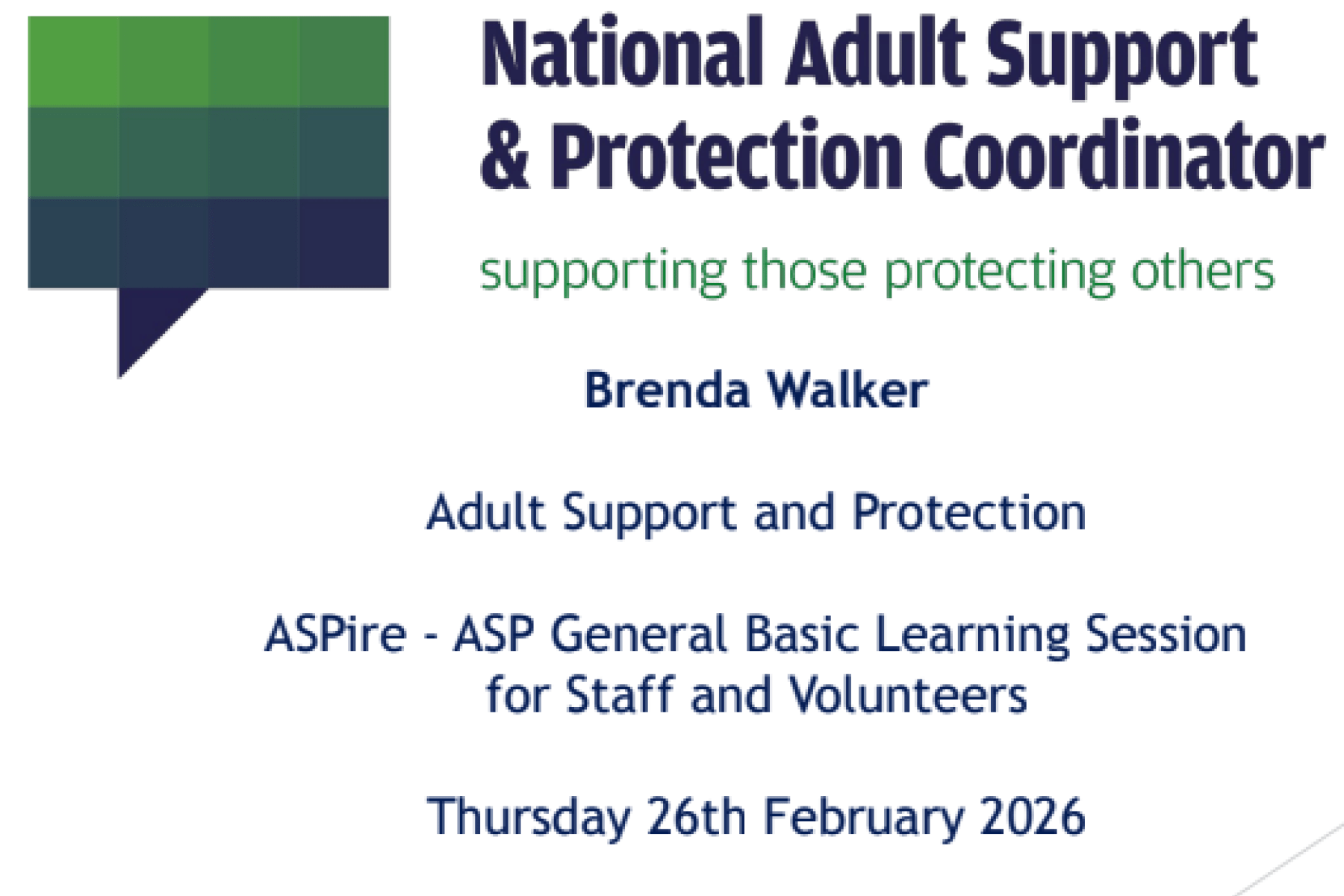 First slide of session