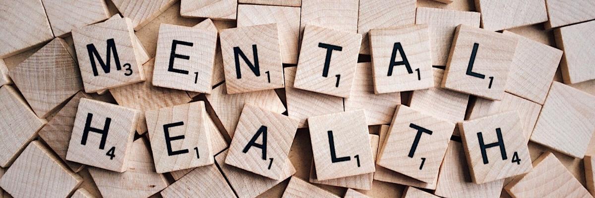 Scrabble letters that spell 'mental health'