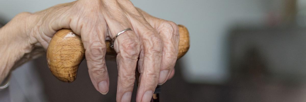 Image of hand holding a walking stick by Sabine van Erp from Pixabay 