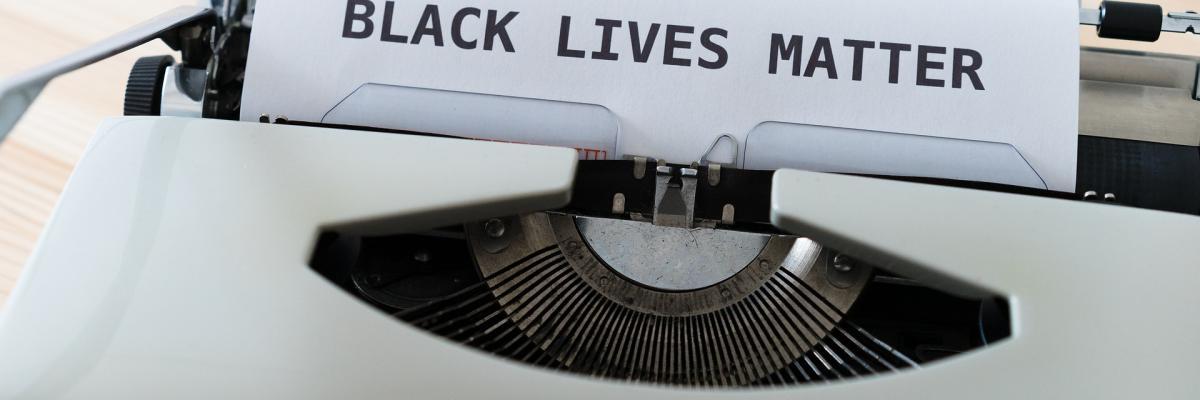 Image of 'Black Lives Matter' typed on paper by Markus Winkler from Pixabay 