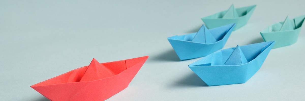 Three paper boats