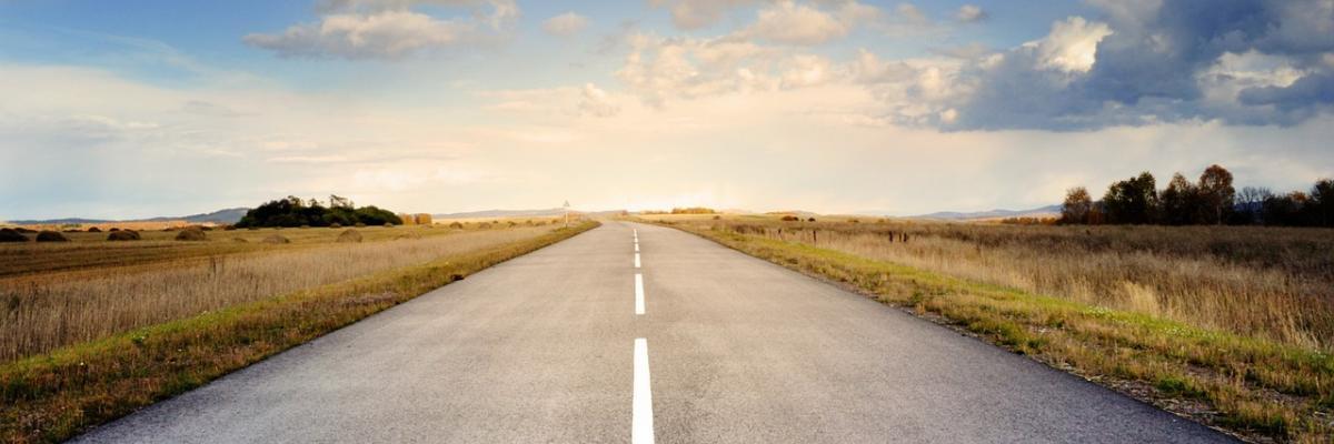 Quiet open road on a summer day