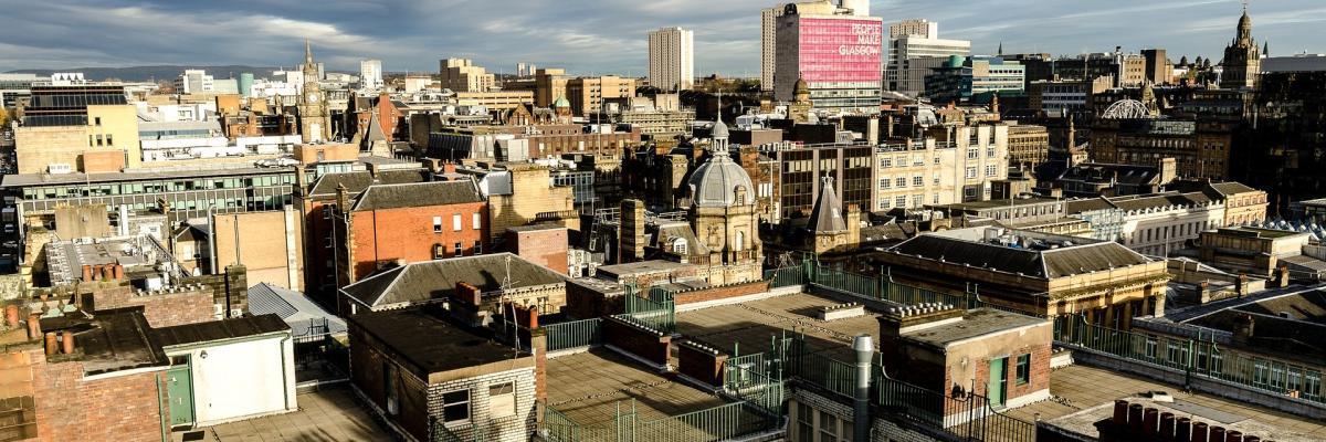 Aerial view of Glasgow city centre