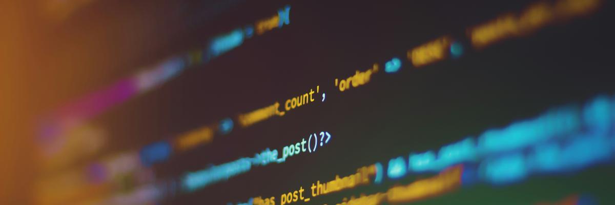 Colourful website code on a screen