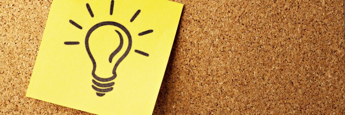 Lightbult on a post-it note