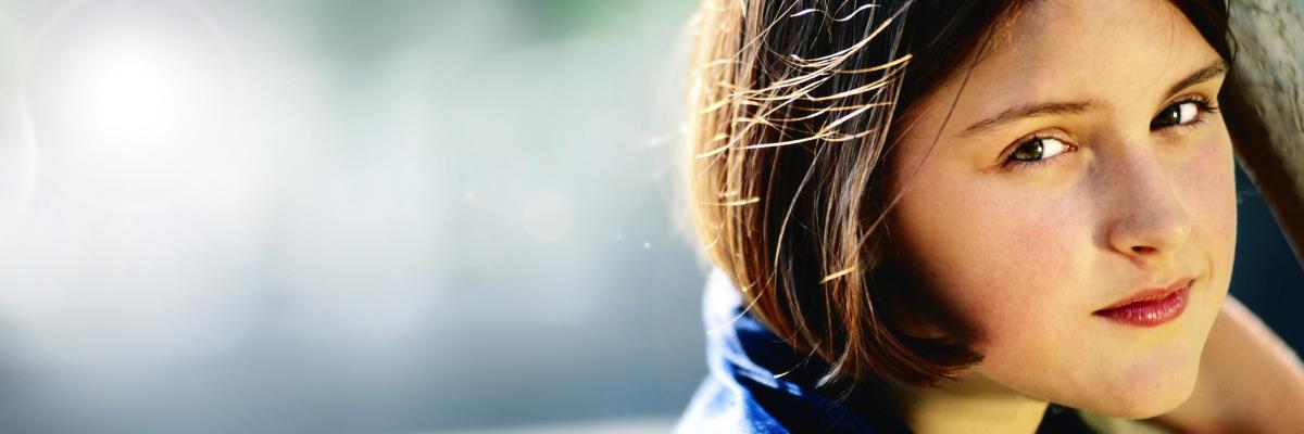 Girl looking into camera