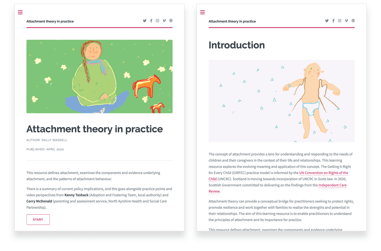 Screenshot of Attachment theory in practice resource