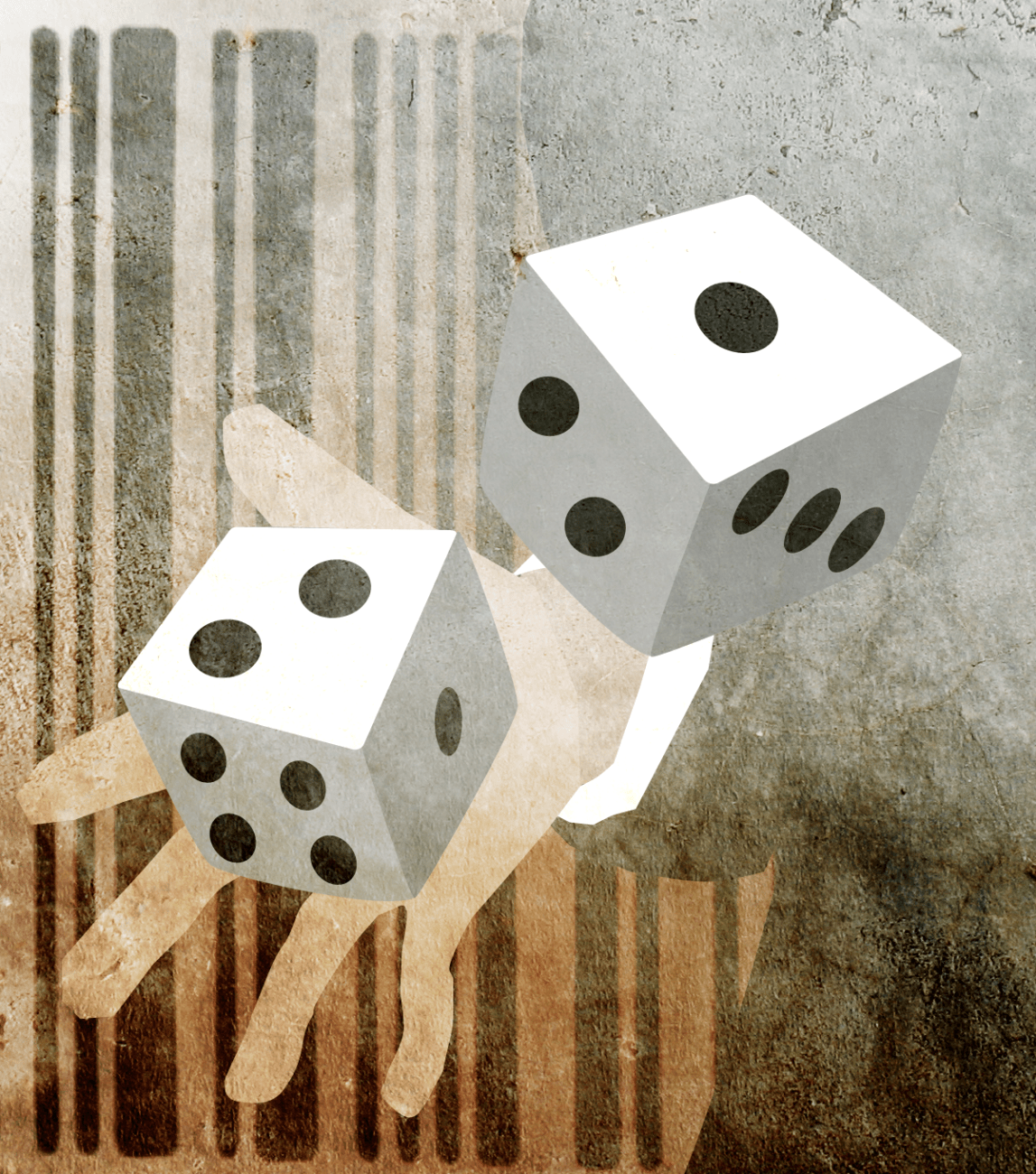 two dice being rolled