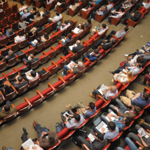 an ampitheatre audience