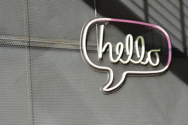 The word 'Hello' on a wall