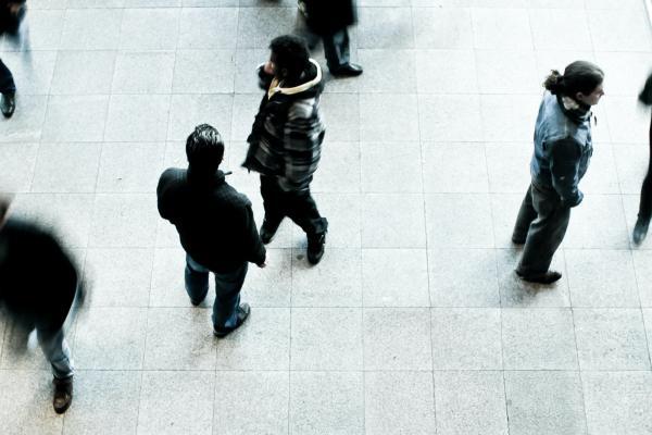 Busy crowd of people