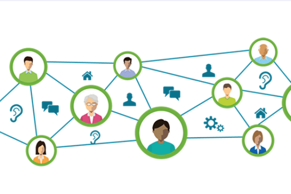 Interconnected circles of people