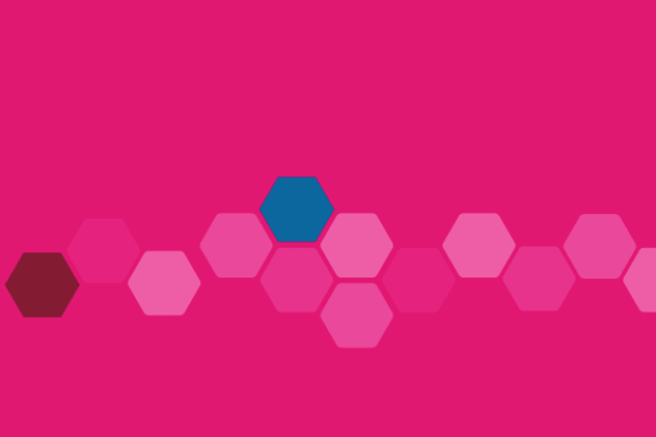 Pink hexagons from the cover image of Evidence Review