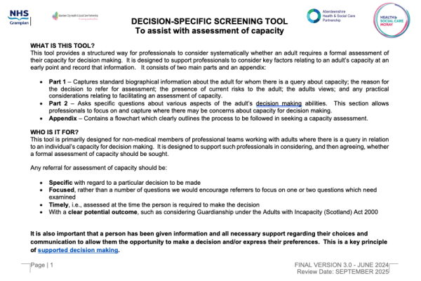 Image of screening tool