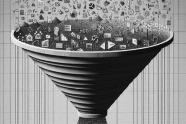 Information entering a funnel