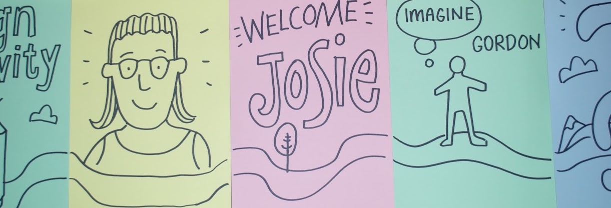 Comic strip that says welcome Josie